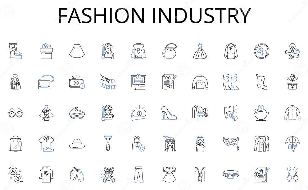 Fashion Industry Line Icons Collection. Statiry, Cards, Envelopes
