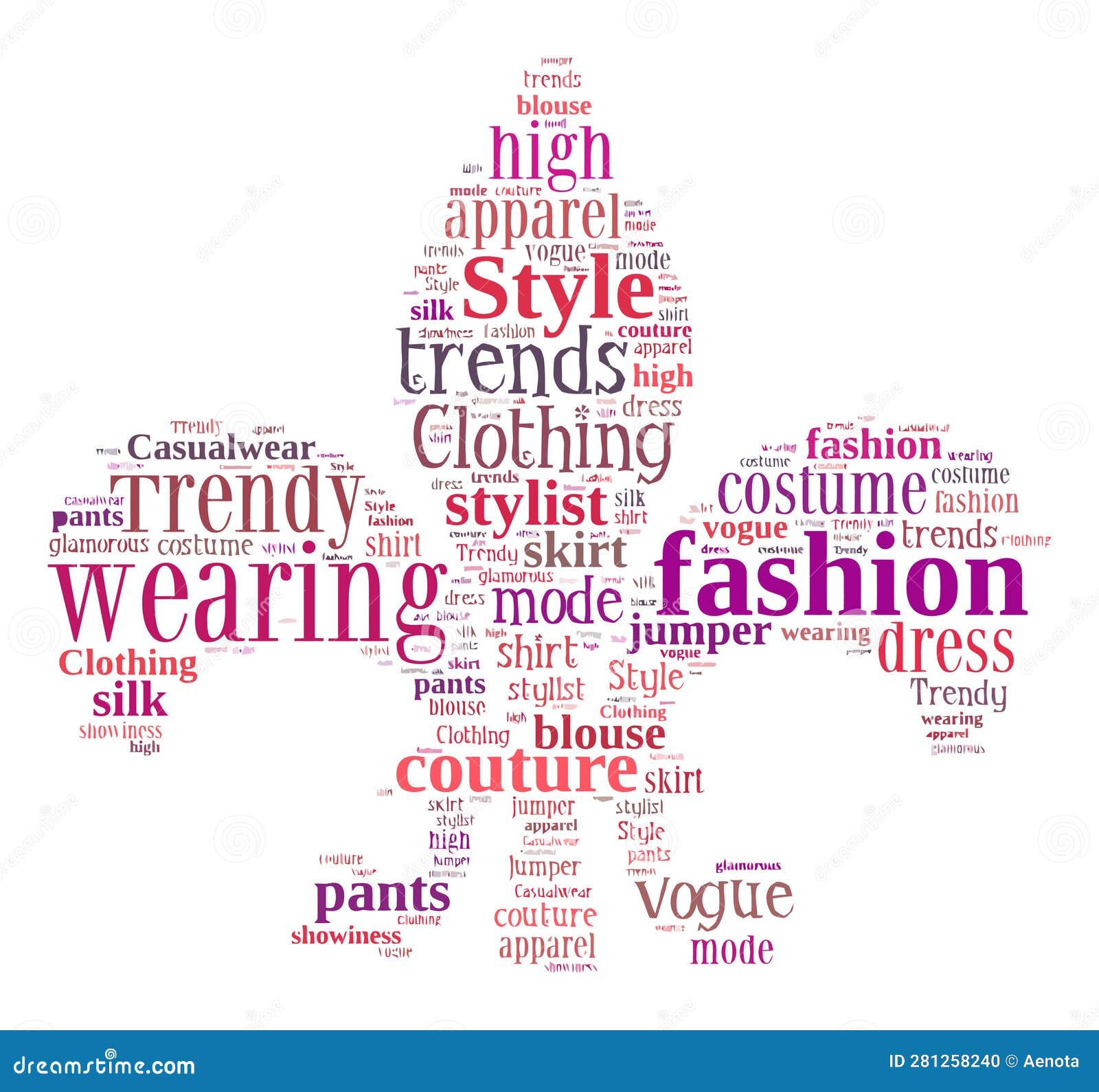 Fashion Keywords Tag Cloud Vector Illustration Stock Vector