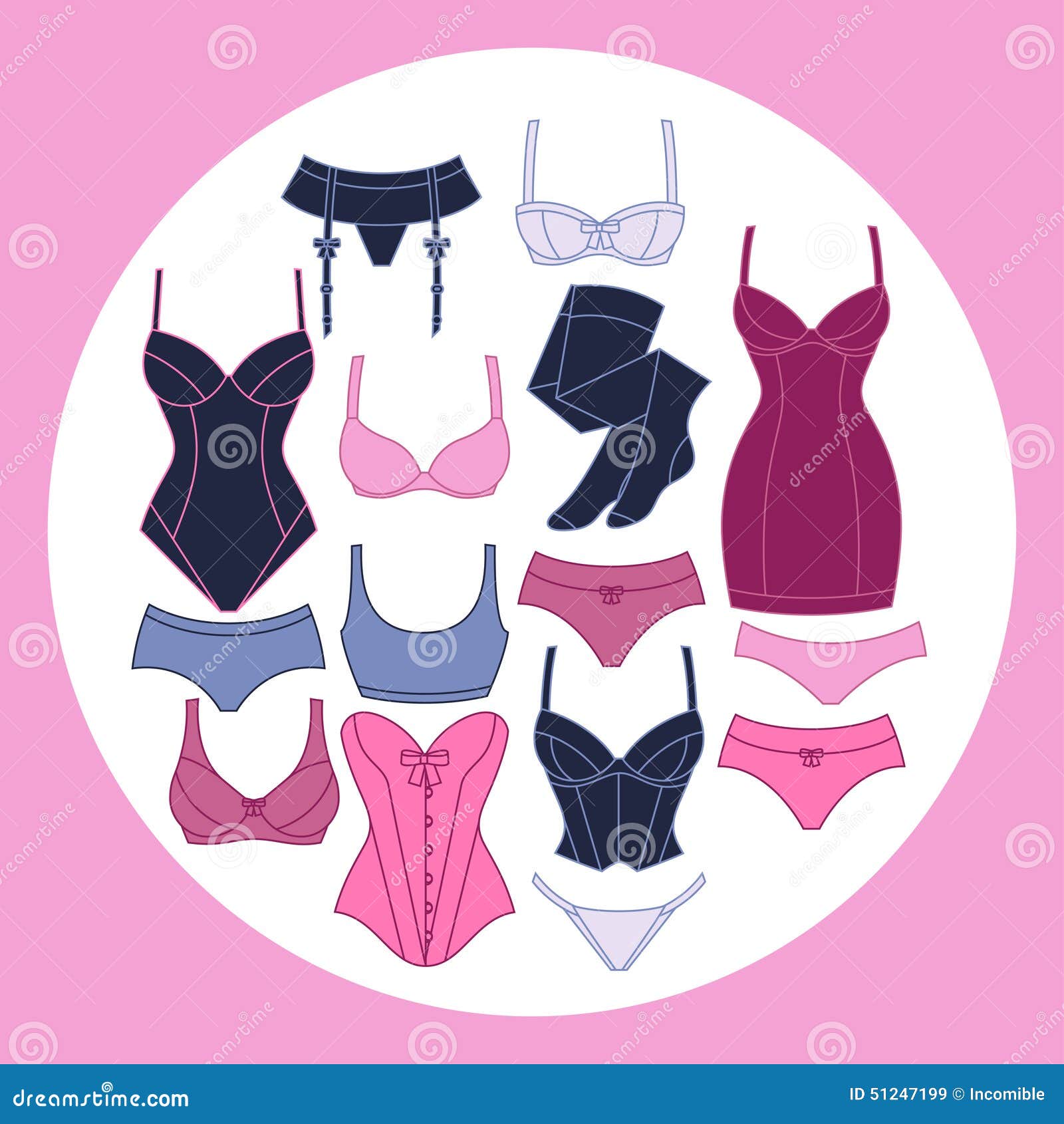 Fashion Lingerie Background Design with Female Stock Vector