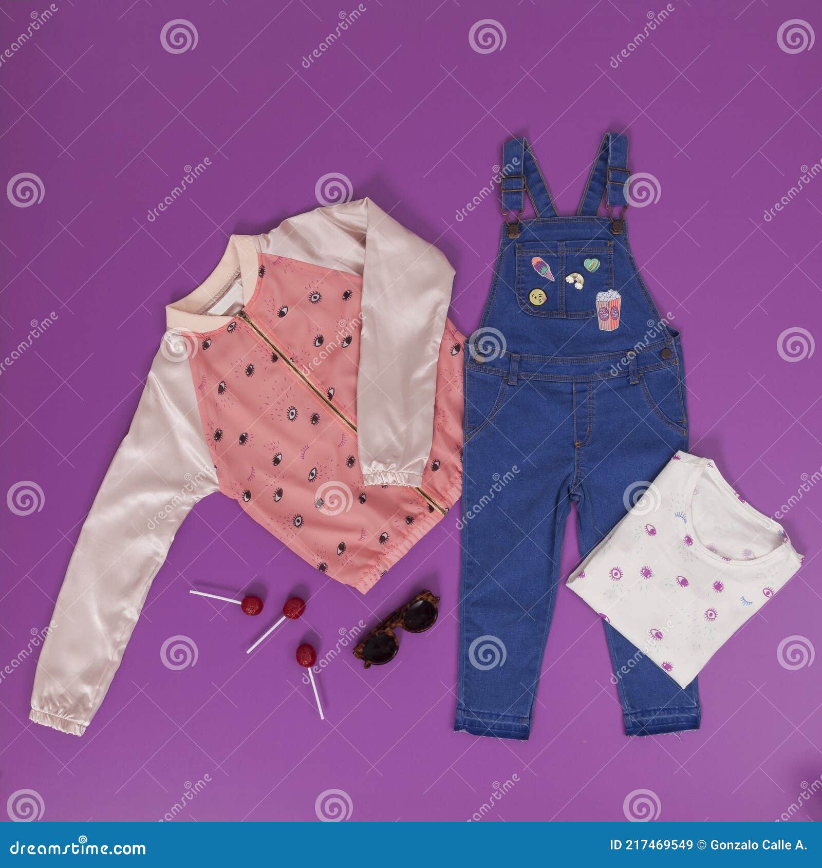 Fashion for Little Girls - Girls Clothing Set Stock Image - Image of ...