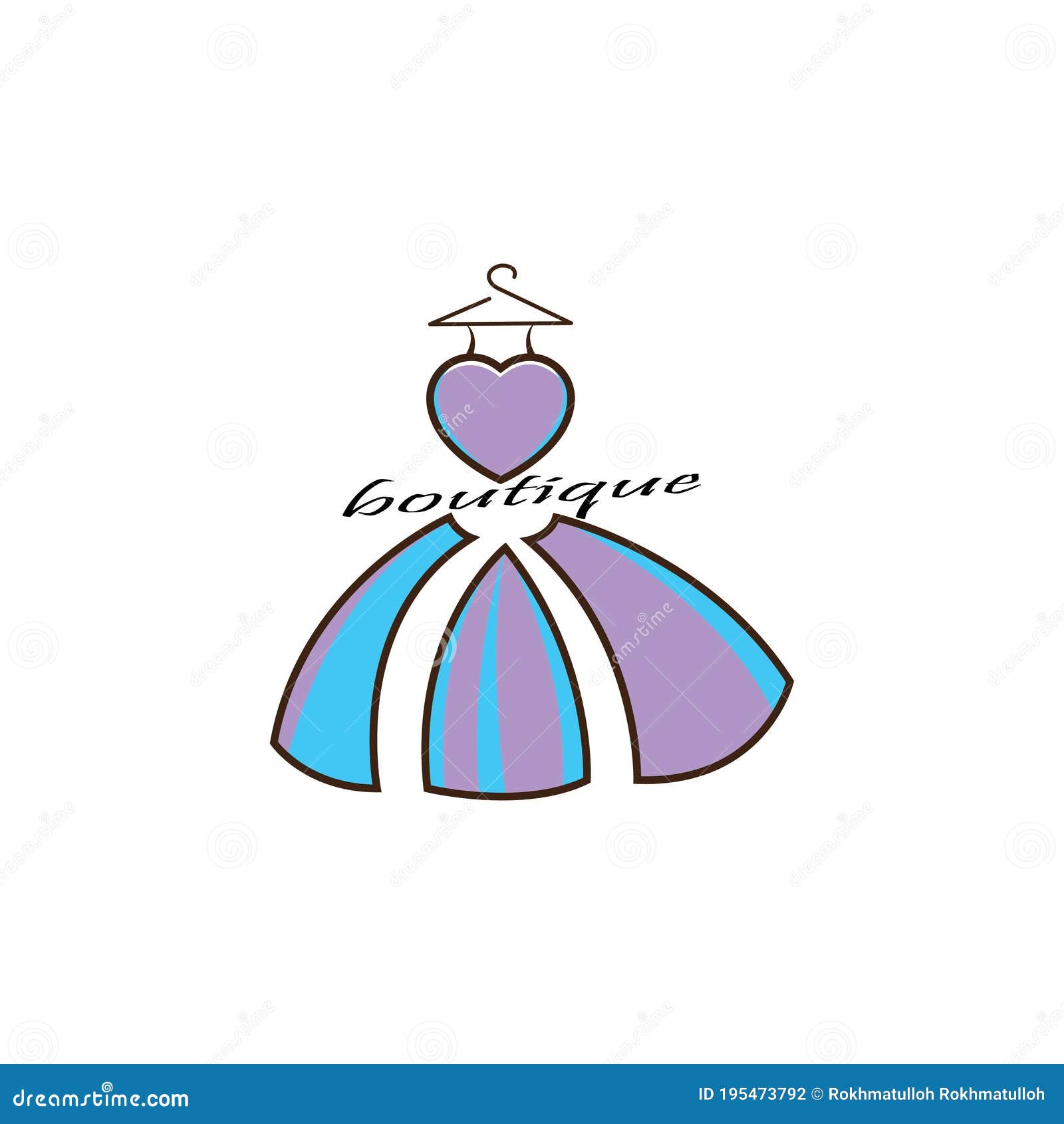 Fashion Logo Illustration Dress Design Color Vector Stock Vector ...