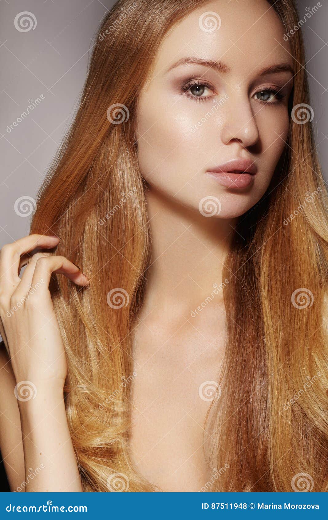 Fashion Long Hair. Beautiful Blond Girl,. Healthy Straight Shiny Hair Style.  Beauty Woman Model. Smooth Hairstyle Stock Photo - Image of lips, hair:  87511948