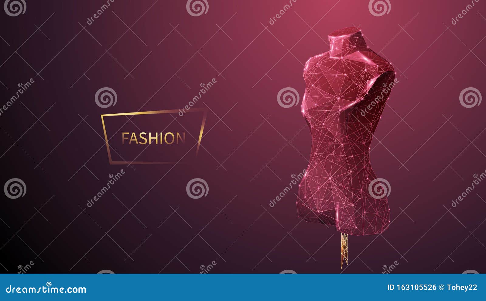 Fashion Low Poly Wireframe Vector Banner Template Stock Vector ...