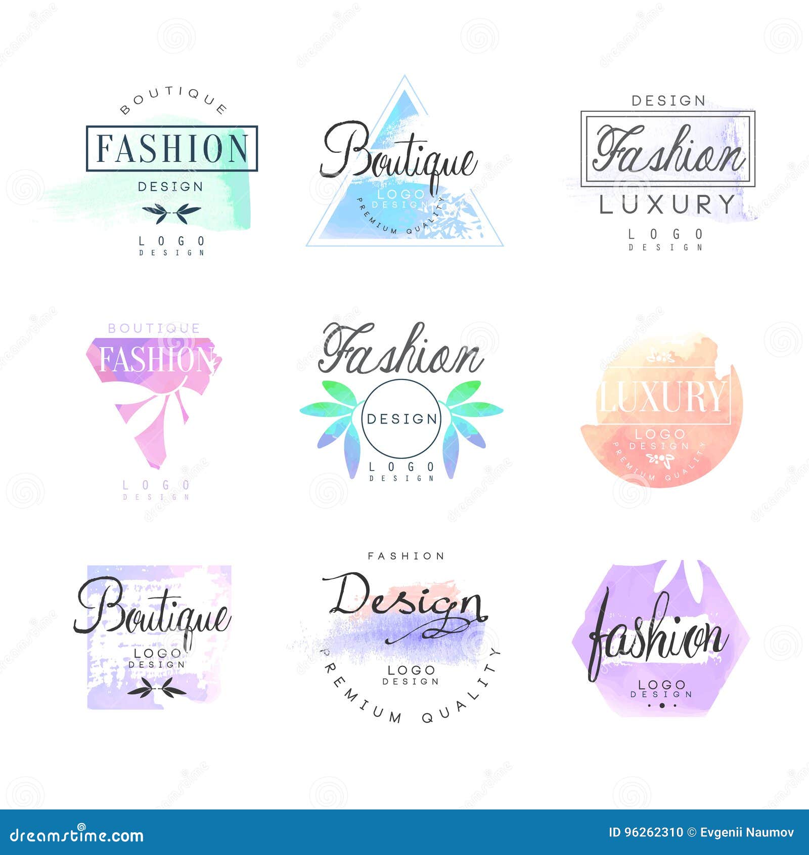 fashion luxury boutique set for logo , colorful  s