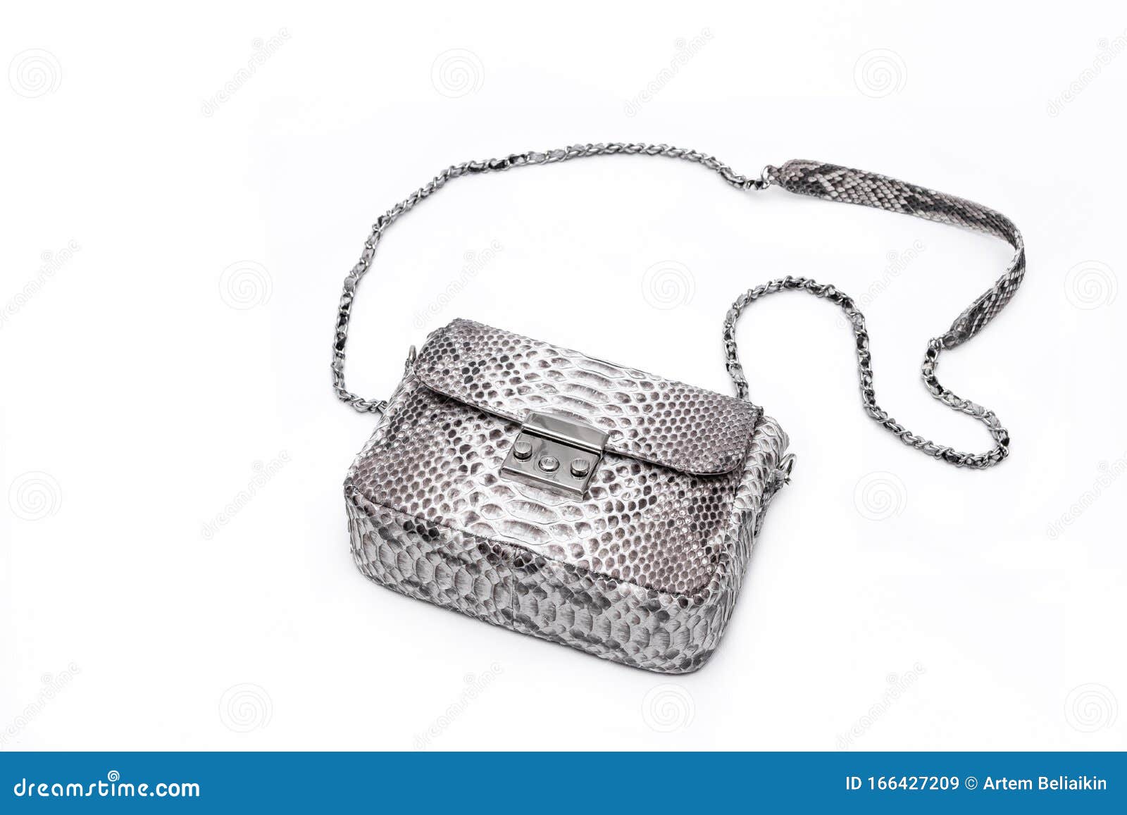 black and white snakeskin bag