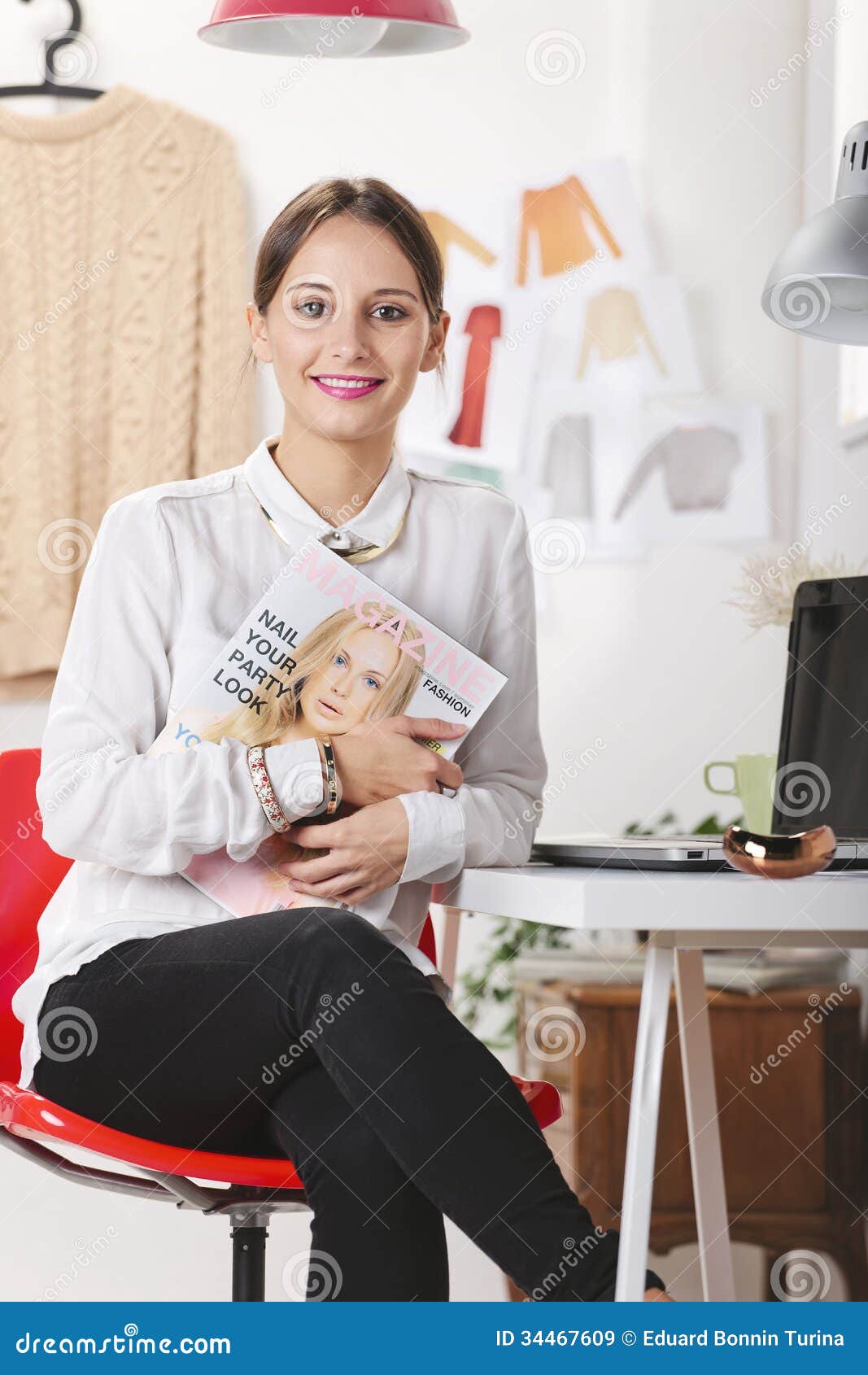 Fashion Magazine Editor  In Her Office Stock Image Image 