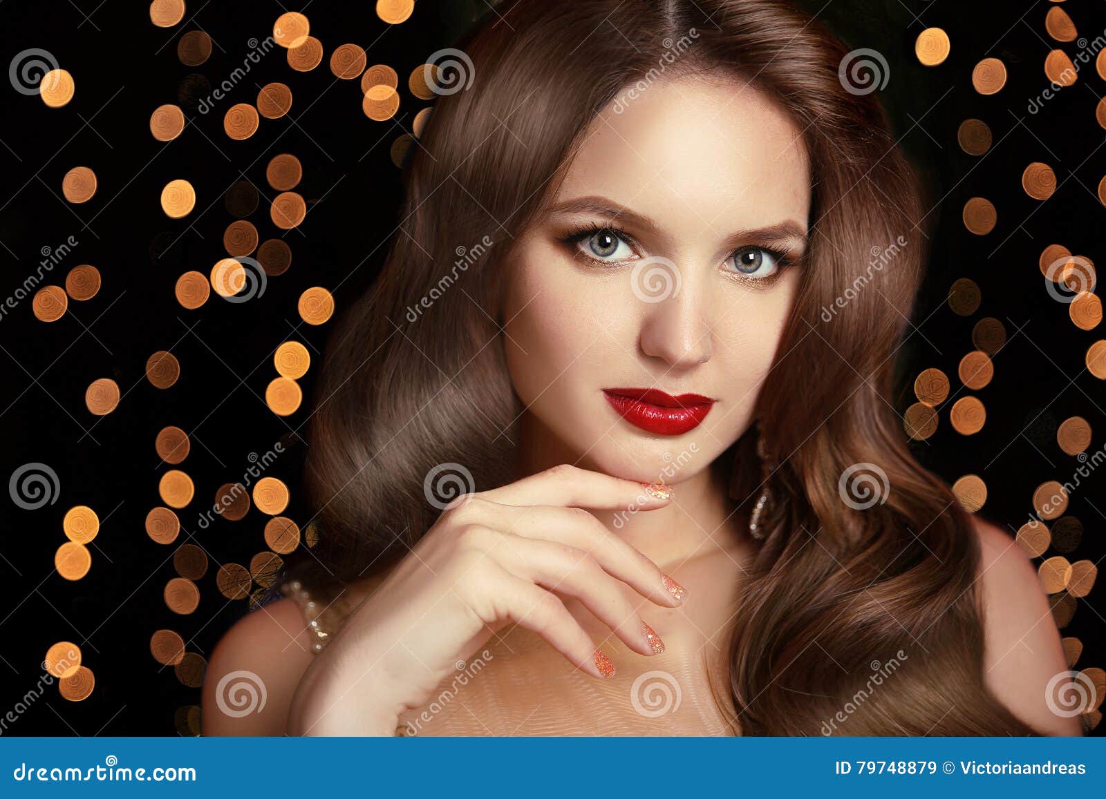 Fashion Makeup. Elegant Hairstyle Stock Image - Image of golden ...