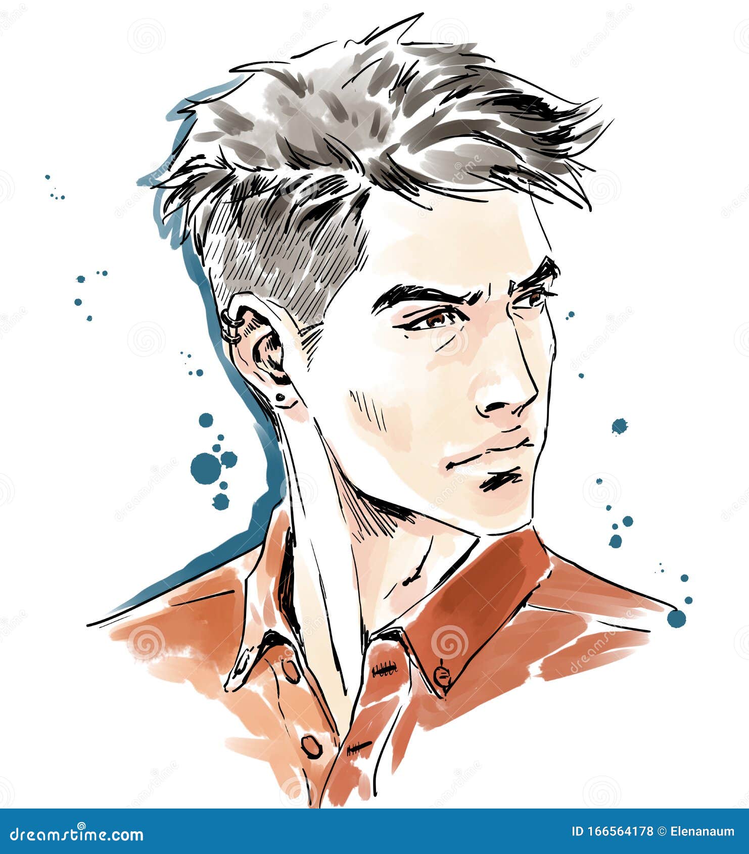 Fashion Man, Close Up Portrait. Modern Haircut, Stylish Handsome Guy Stock Illustration - Illustration of neck, isolated: 166564178 Fashion Man, Close Up Portrait. Modern Haircut, Stylish Handsome Guy Stock Illustration - Illustration of neck, isolated: 166564178