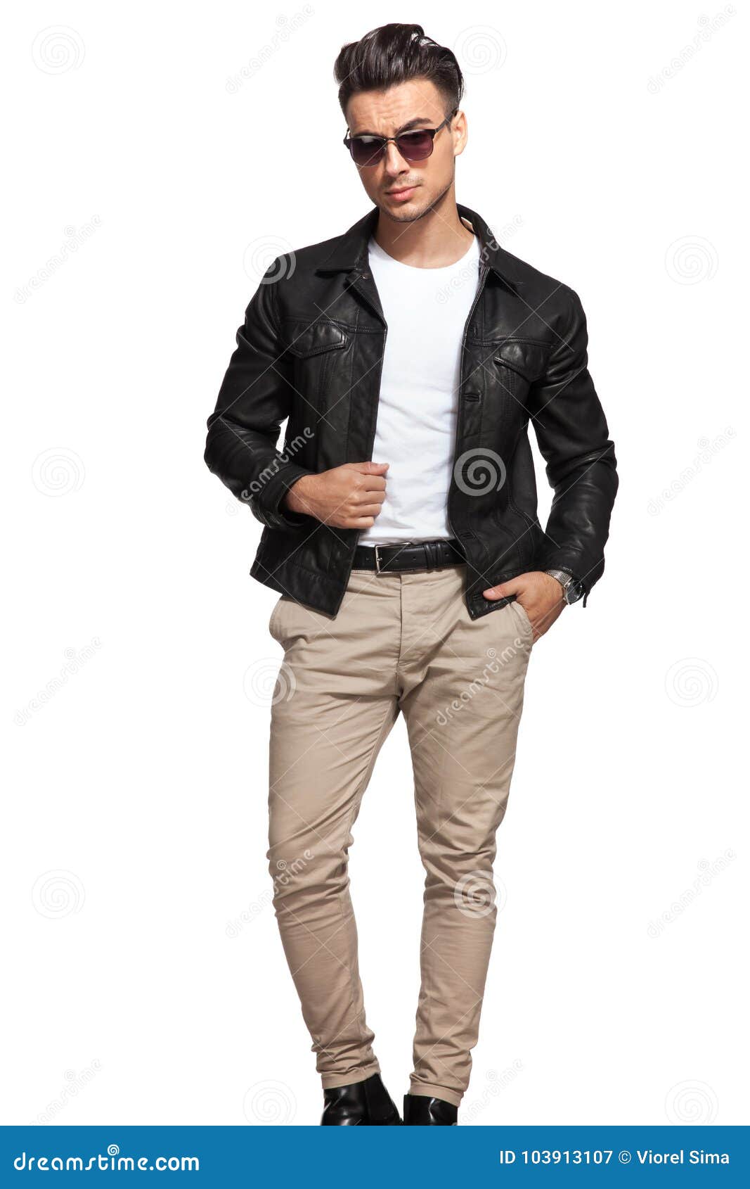 Fashion Man Posing with One Hand in Pocket Stock Image - Image of roll ...