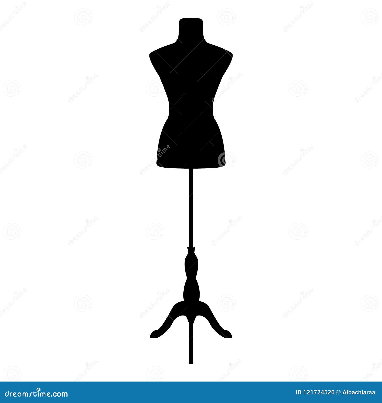 Mannequin dressmaker icon flat isolated Royalty Free Vector