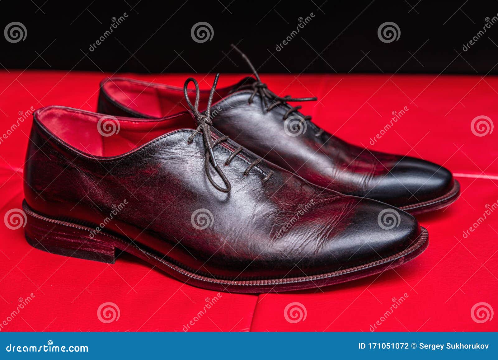 Fashion Men`s Oxford Black and Burgundy Stock Photo - Image of seam ...