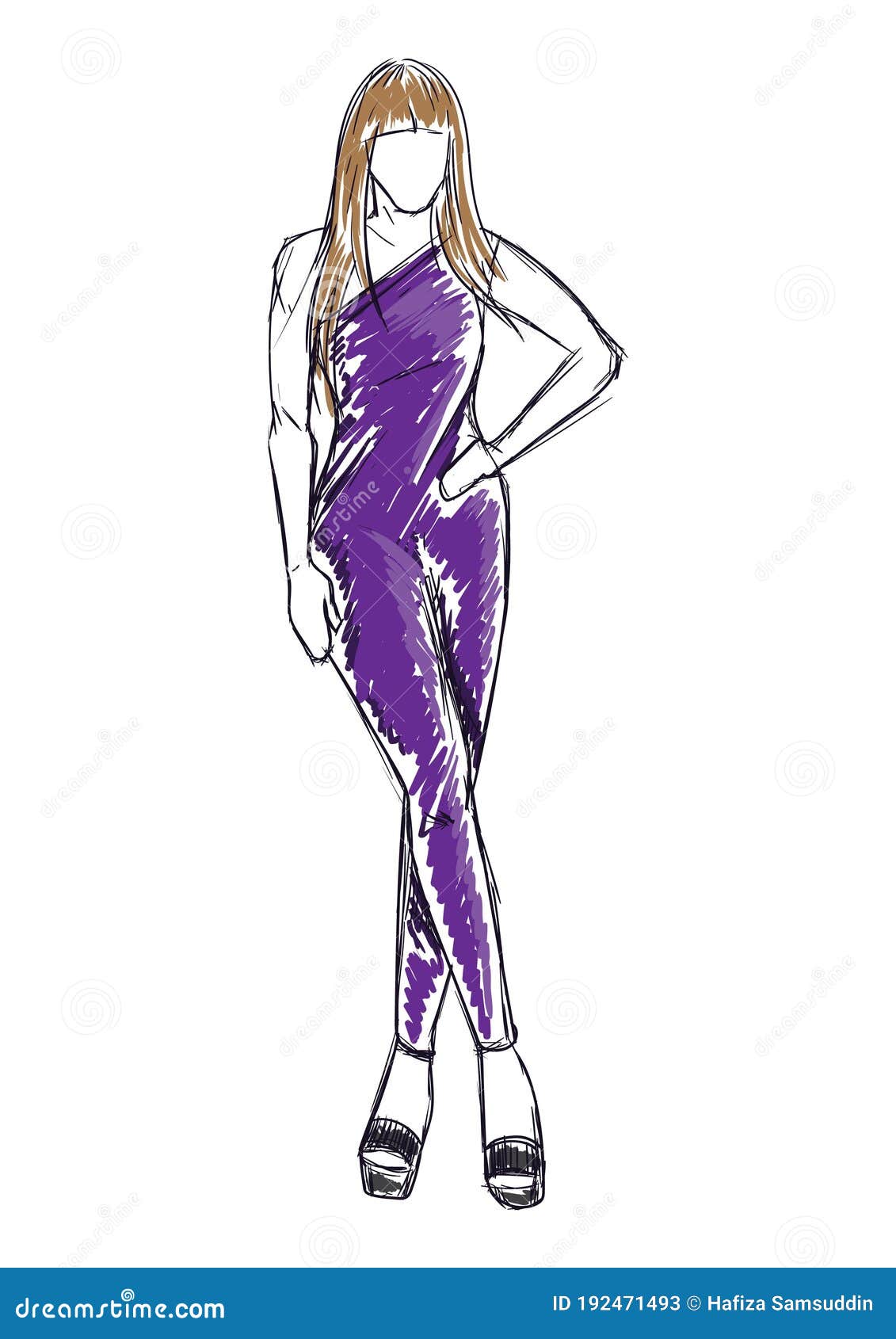 Women`s Figure Sketch. Different Poses. Template for Drawing for Designers  of Clothes Stock Vector - Illustration of human, girl: 108859892