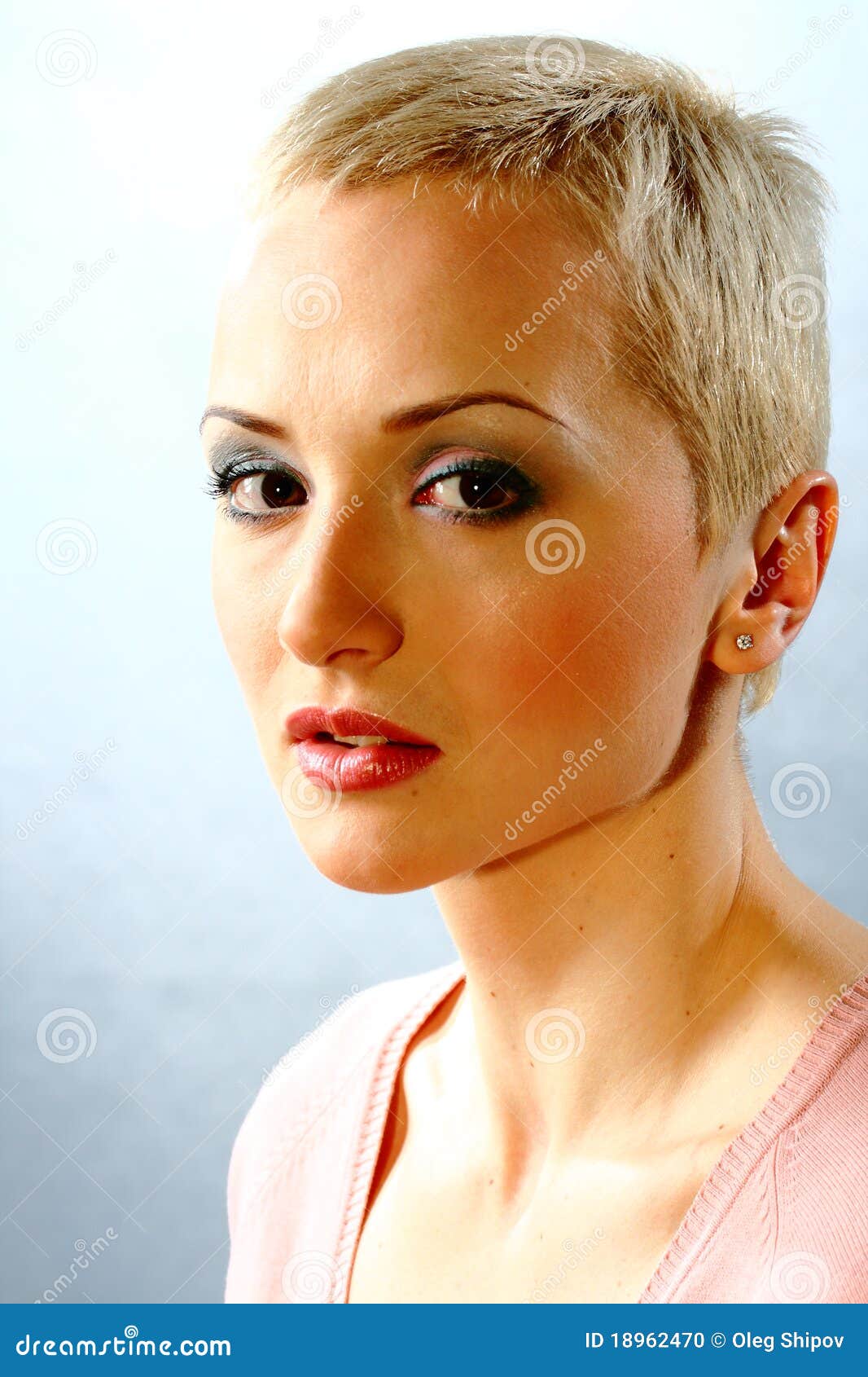 Fashion Model With Short Hair Stock Photo Image Of Portrait Young 18962470