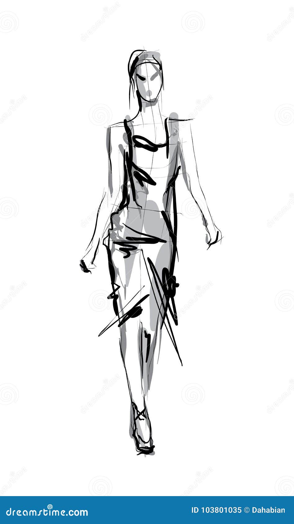 Fashion model vector sketch Woman fashion model hand drawn vector sketch   CanStock