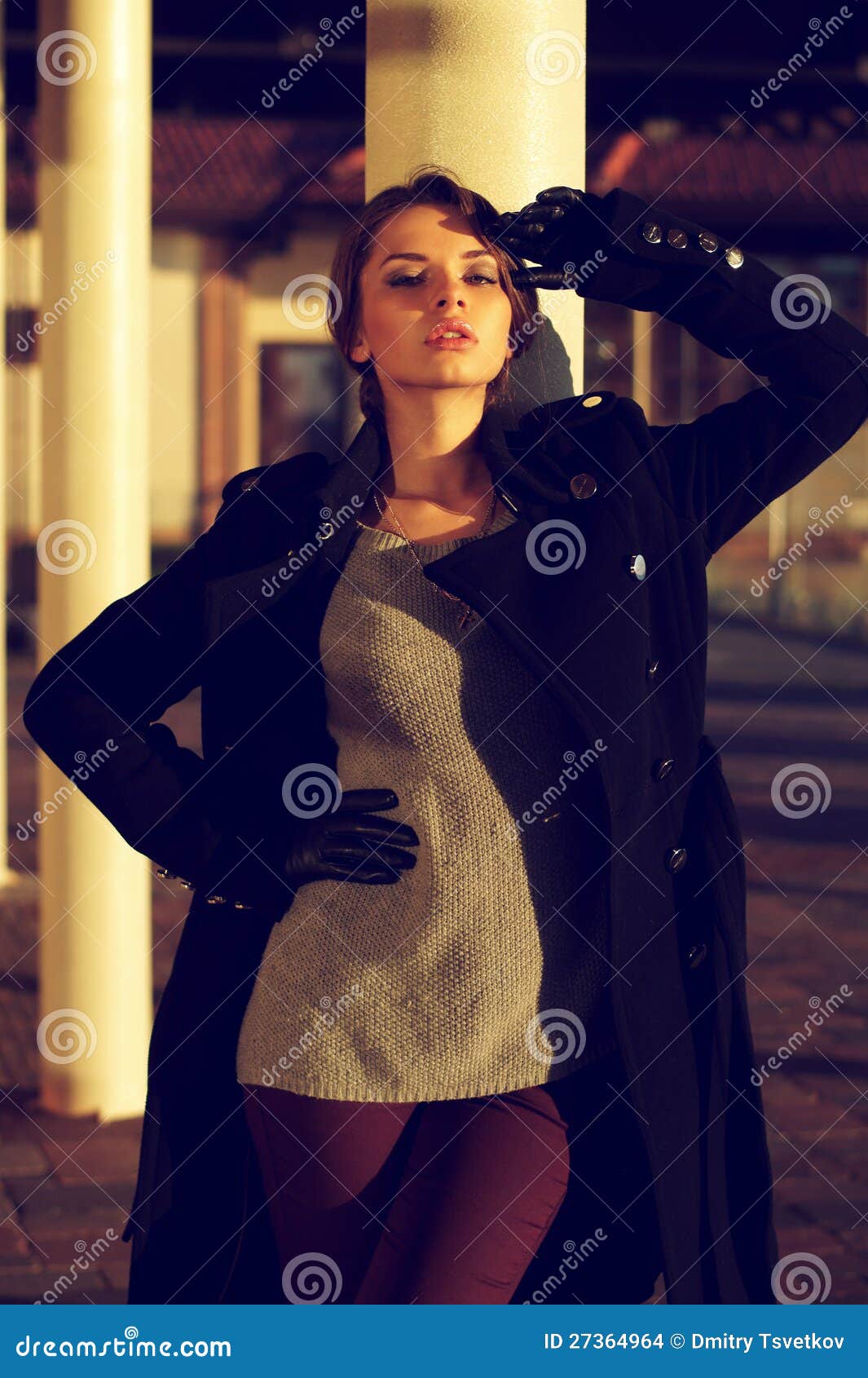 Fashion Model in Sunset Sunlight Stock Photo - Image of beautiful ...