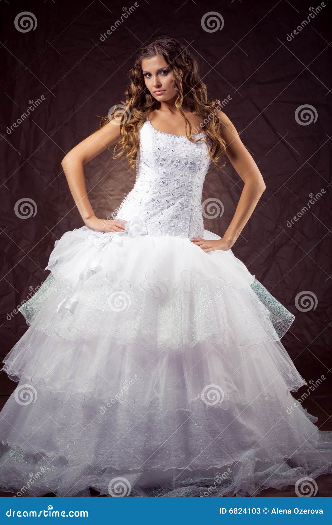 Fashion Model Wearing Wedding Dress Stock Photos - Image 