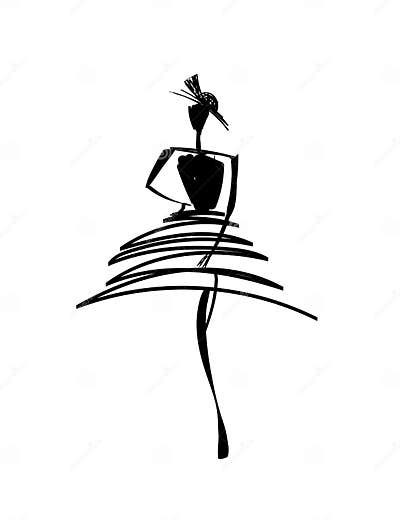 Fashion Models Sketch Hand Drawn Silhouette Pop Art Stock Vector ...