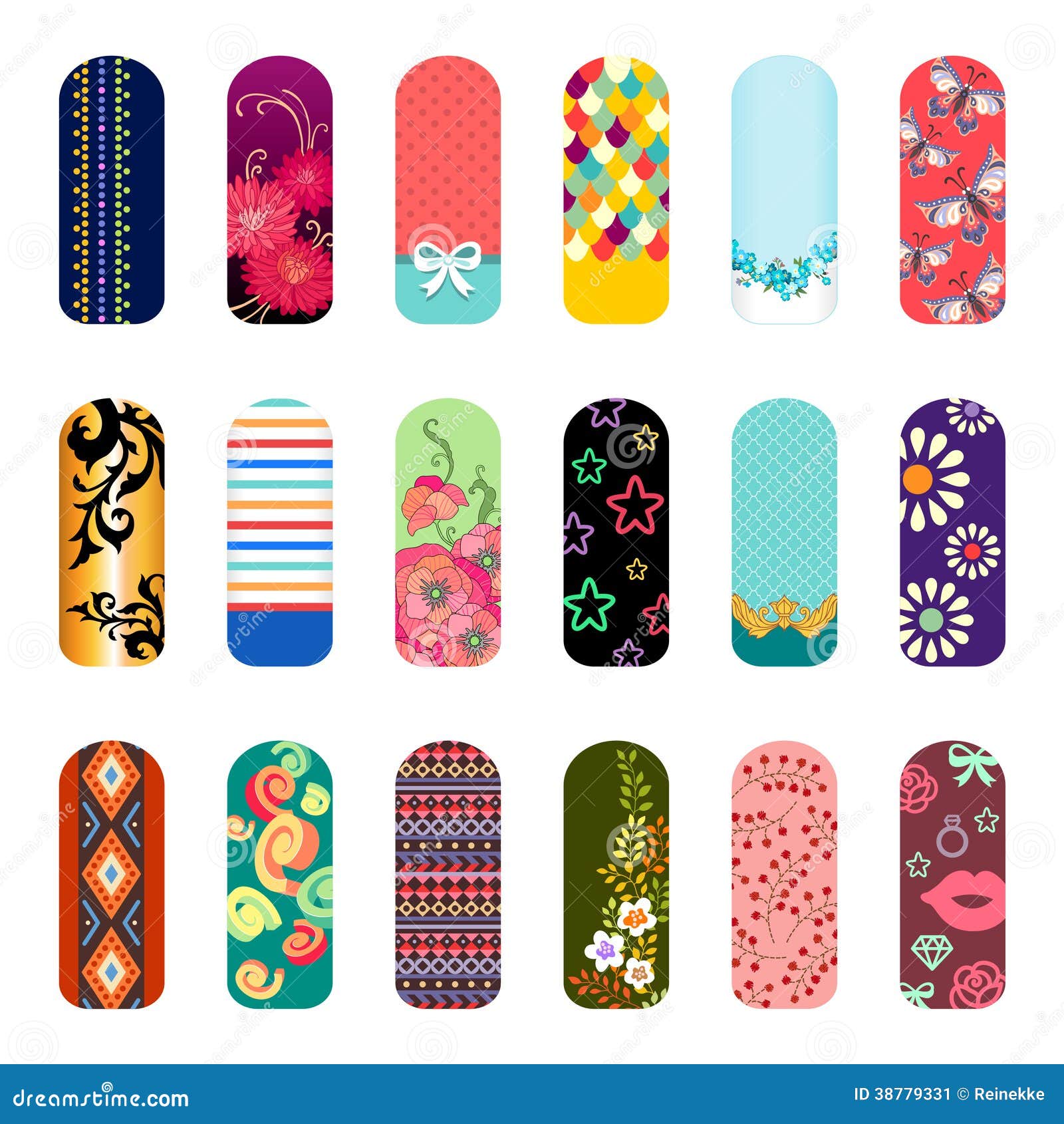 Fashion nail art stock vector. Illustration of glamour - 38779331