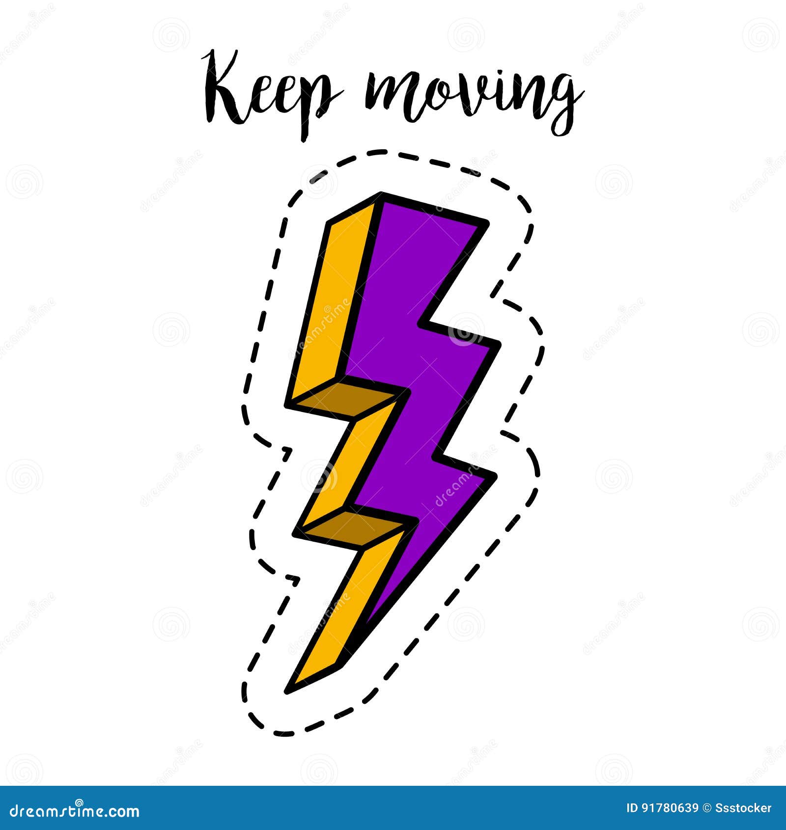 Fashion Patch Element Lightning Bolt Stock Vector - Illustration of cute,  hand: 91780639