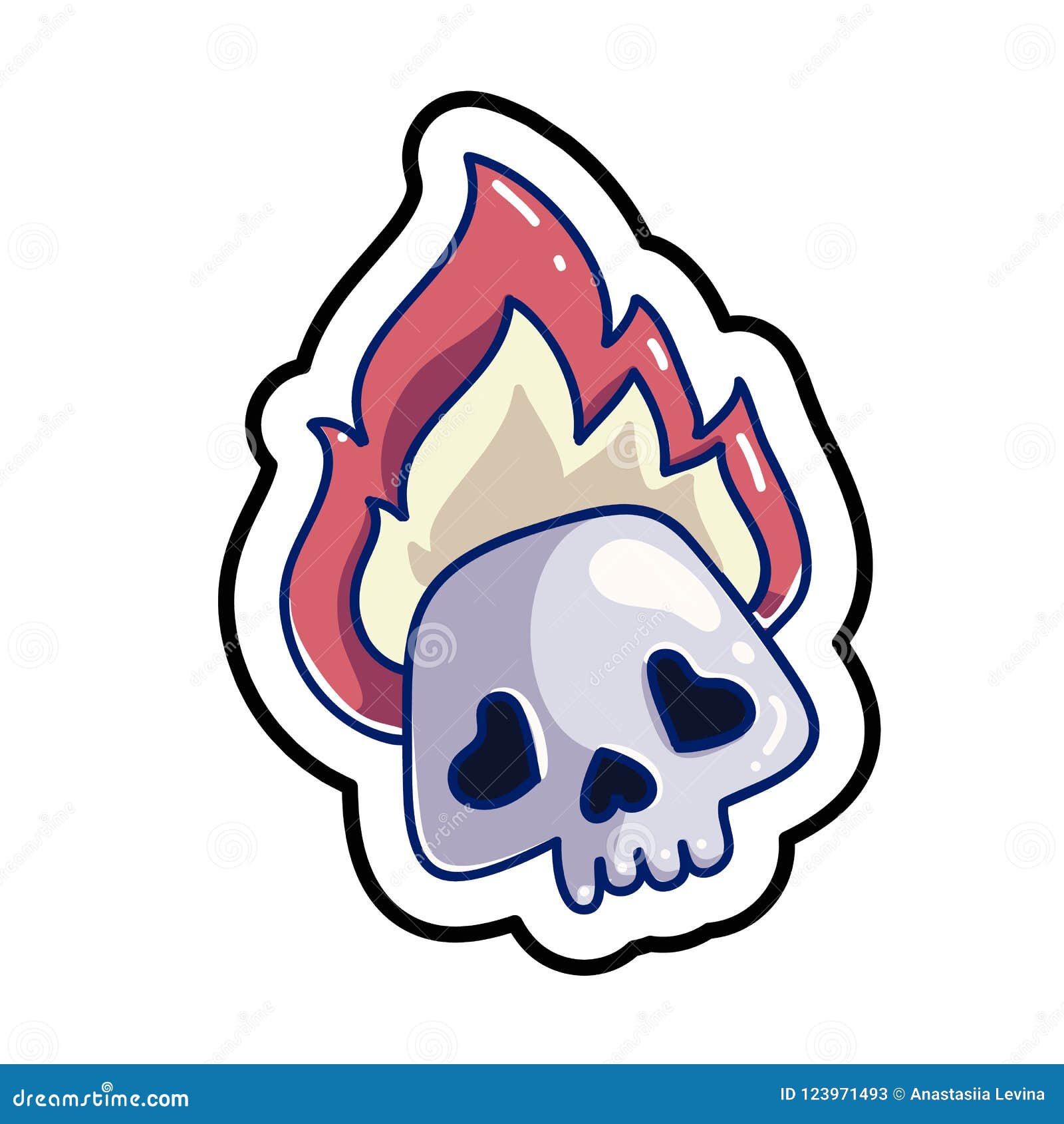 fashion patch skull badge stock vector illustration of head 123971493