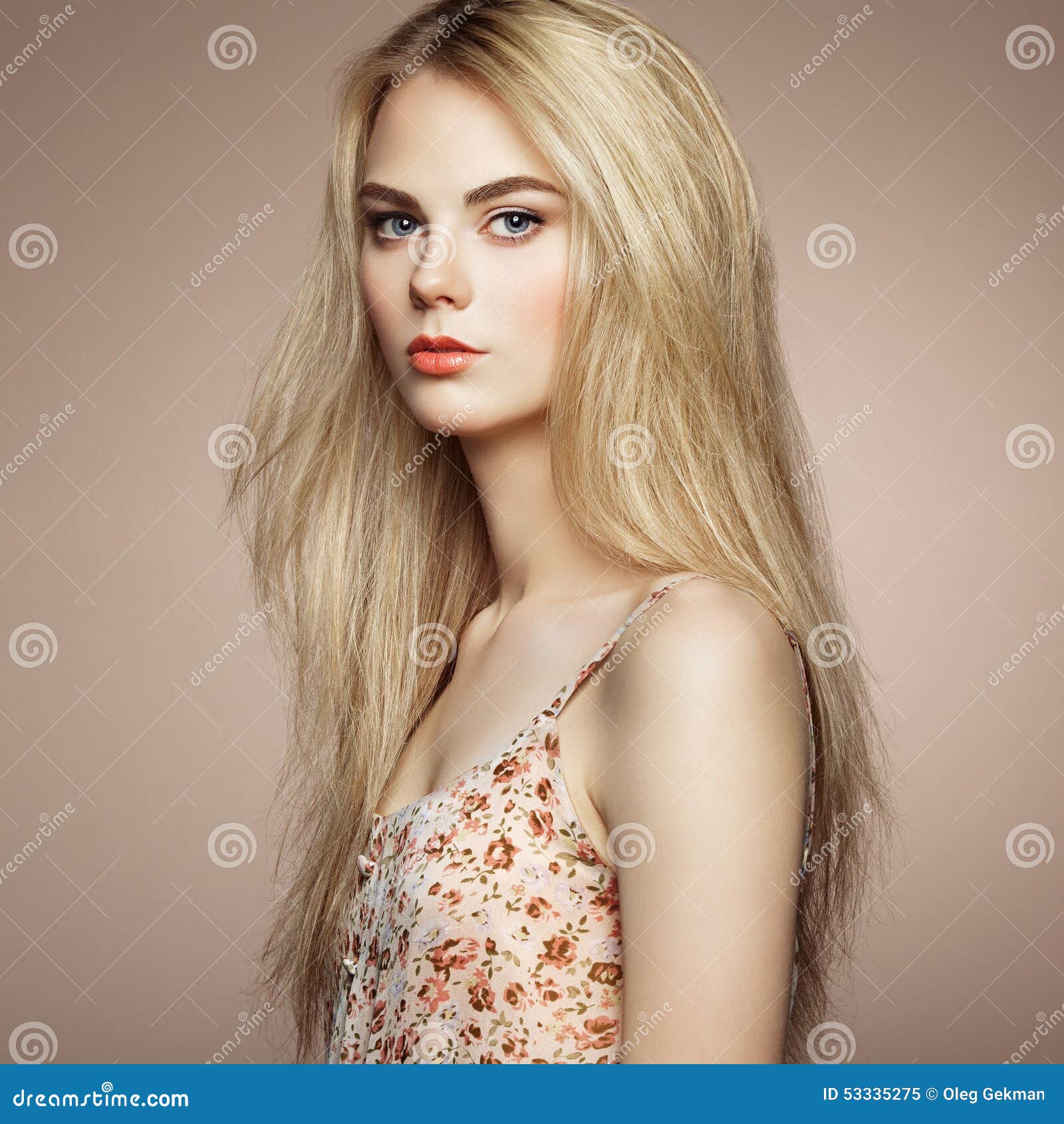 fashion portrait of elegant woman with magnificent hair