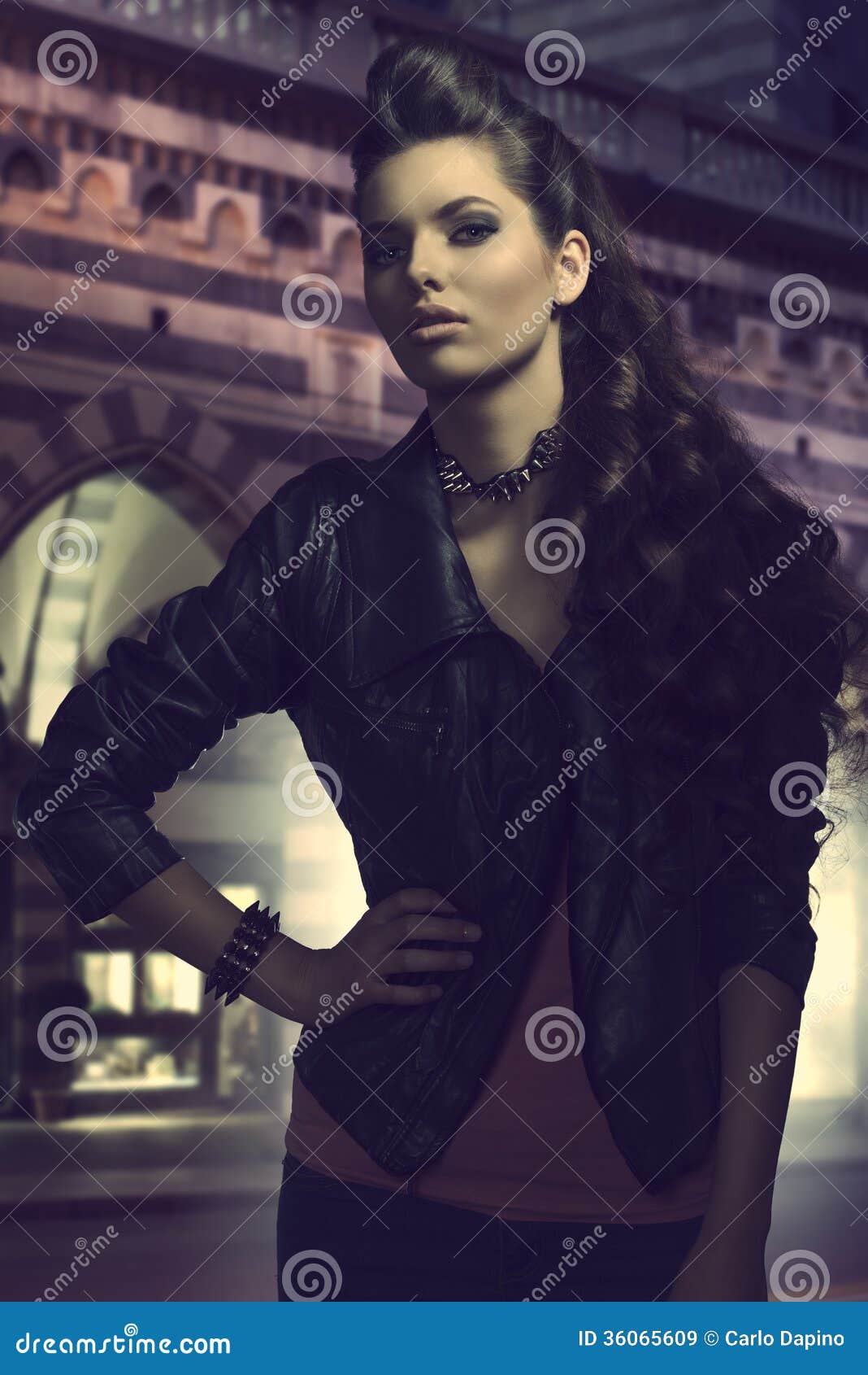 Fashion Portrait  Of Rock  Girl Stock Image Image of 