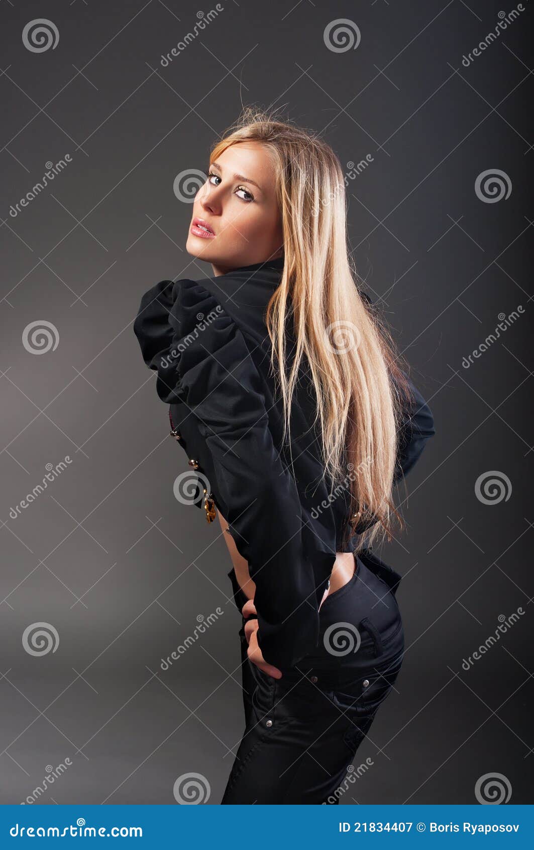 Fashion Portrait of Young Woman Stock Image - Image of blowing ...
