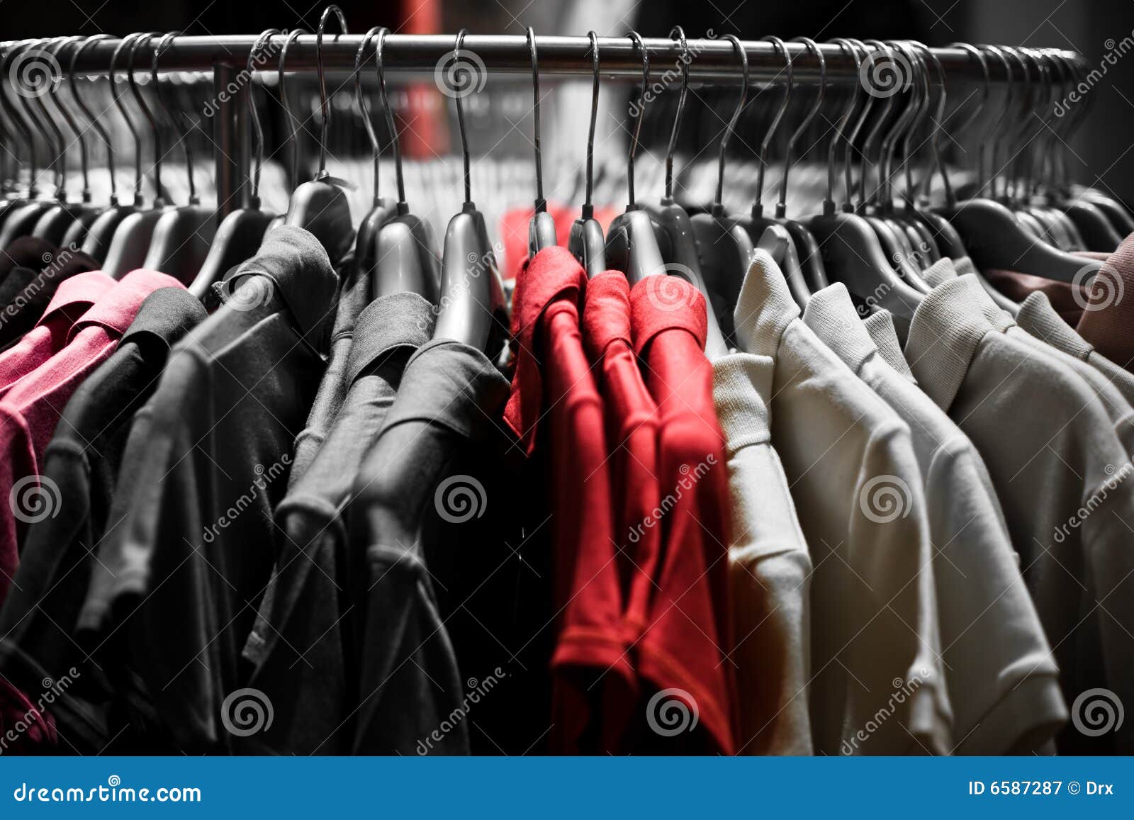 Fashion Red T-shirts in Colors Stock Image - Image of dress, store: 6587287