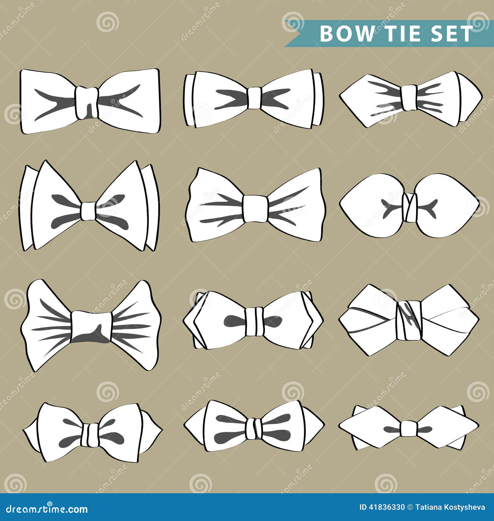 Fashion set with bow tie stock vector. Illustration of goods - 41836330