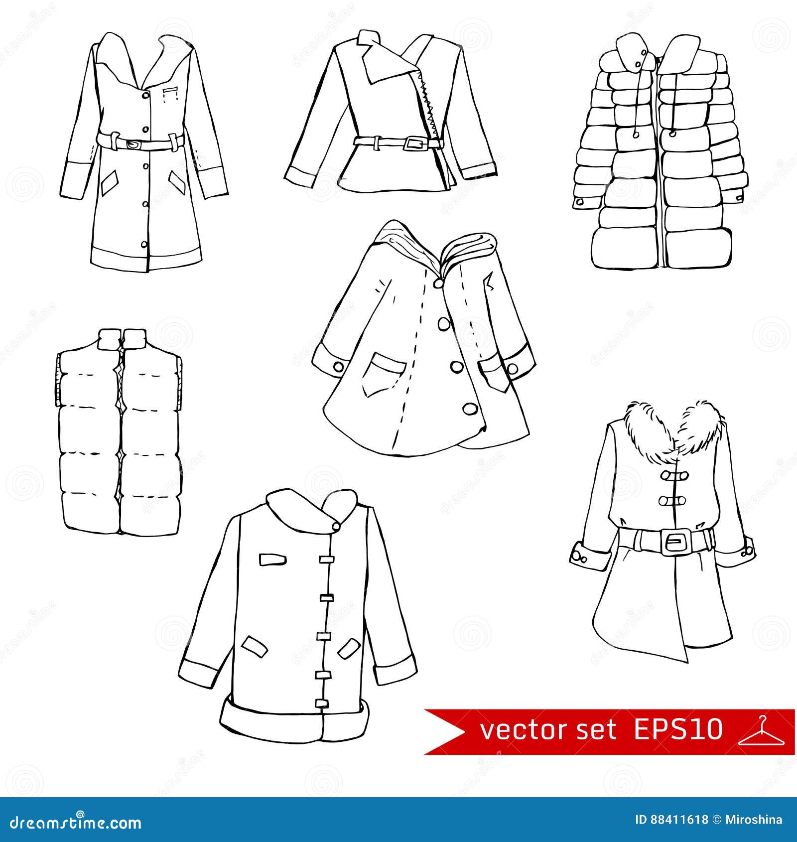 Fashion set. Graphic style stock vector. Illustration of modern - 88411618