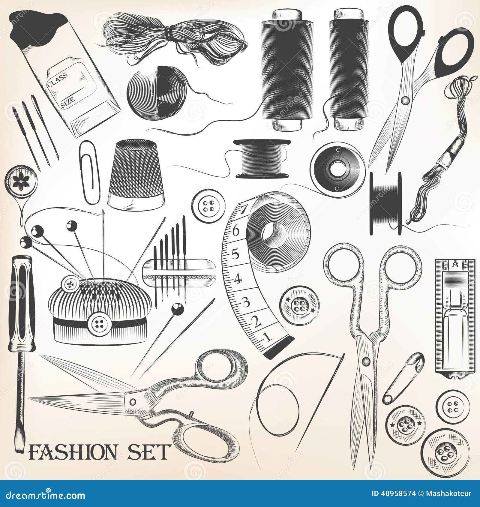 Drawing Sewing Kit Stock Illustrations – 639 Drawing Sewing Kit Stock  Illustrations, Vectors & Clipart - Dreamstime