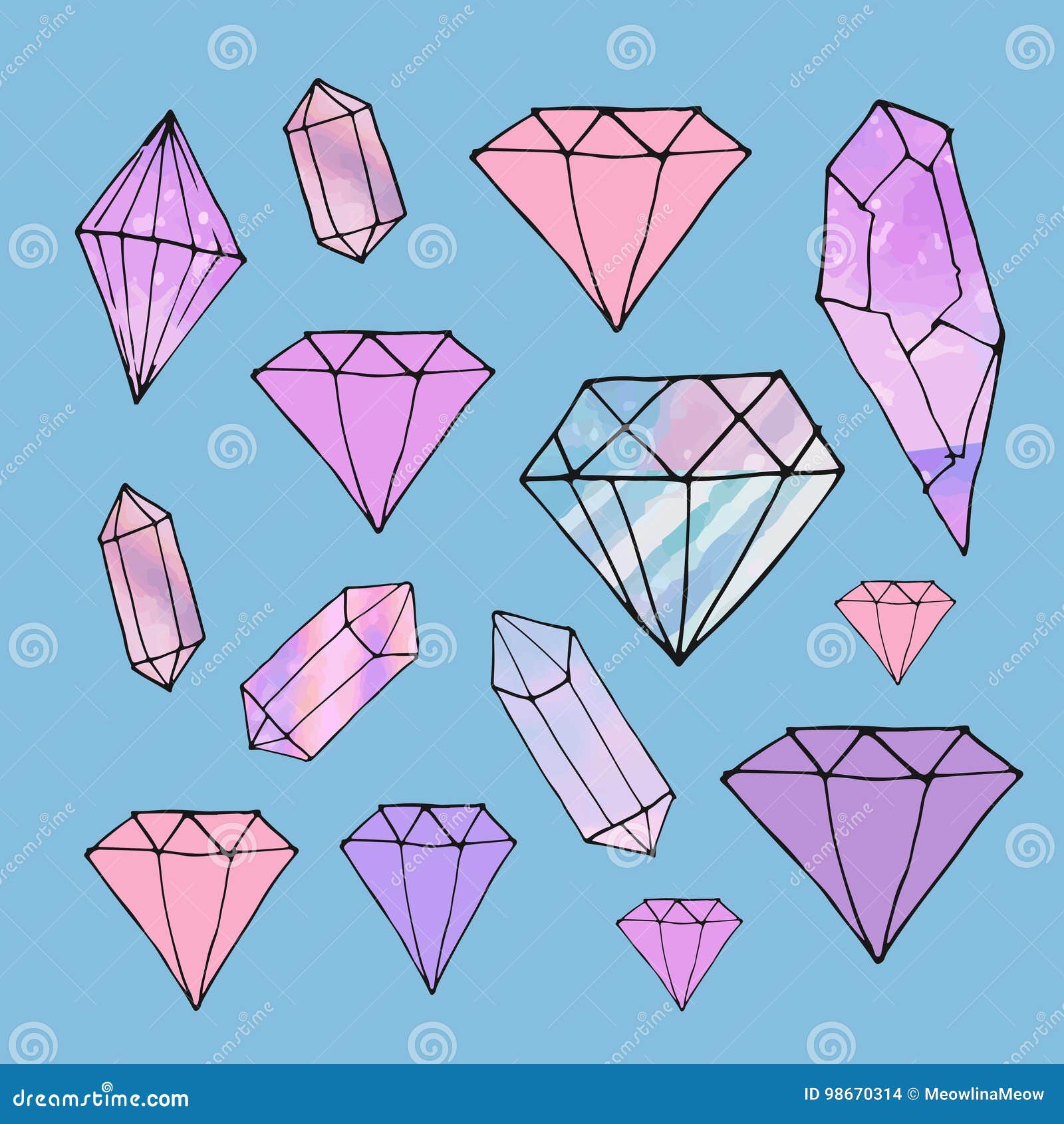 Fashion Shiny Diamond Stickers Set Stock Vector - Illustration of lady,  royal: 98670314