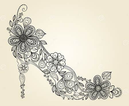 Fashion shoes background stock vector. Illustration of ornamental ...