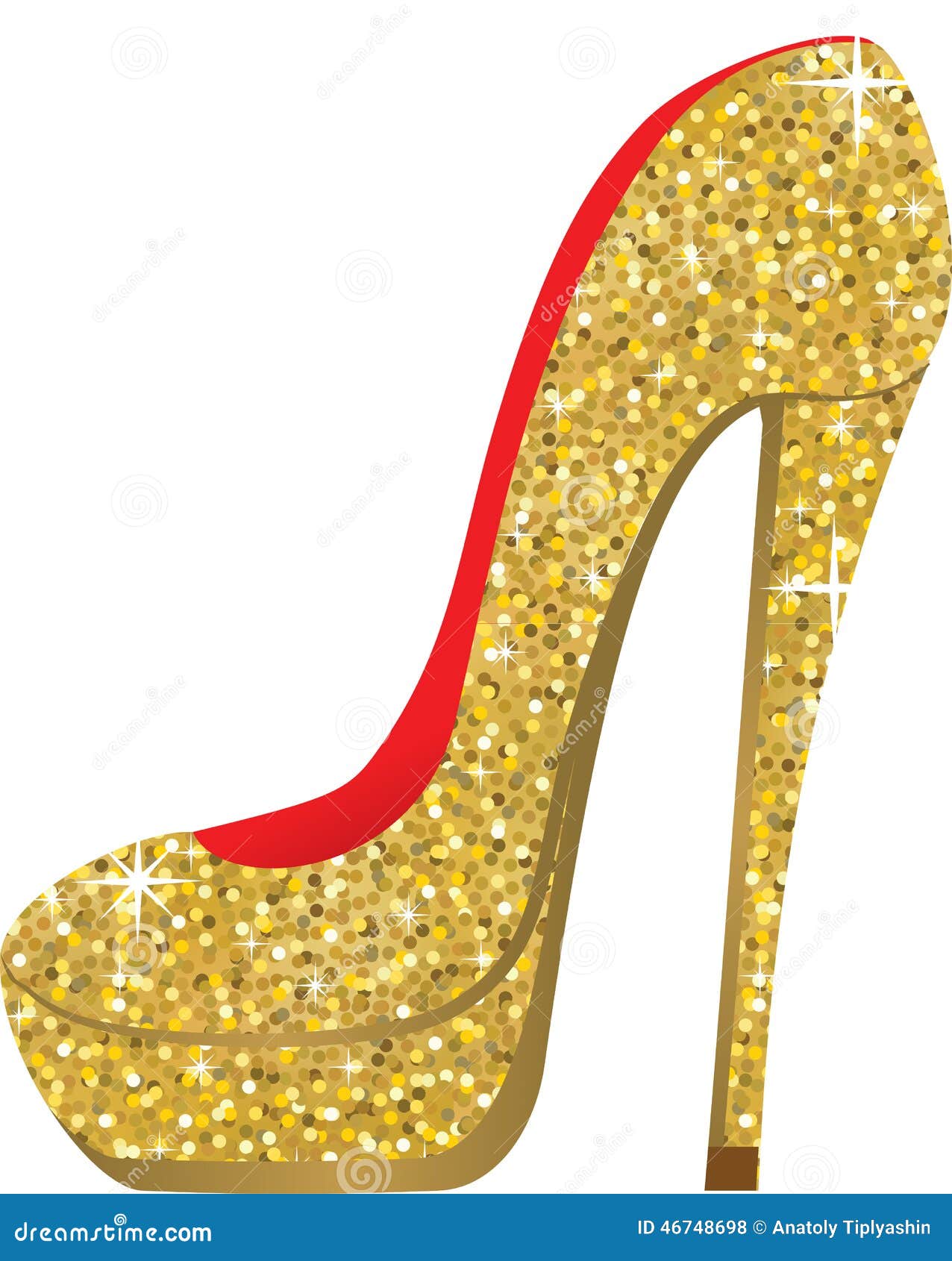 Fashion shoes with sequins stock vector. Illustration of fashion - 46748698