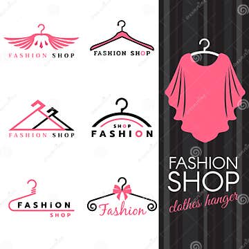 Fashion Shop Logo - Sweet Ping Shirts and Clothes Hanger Logo Vector ...