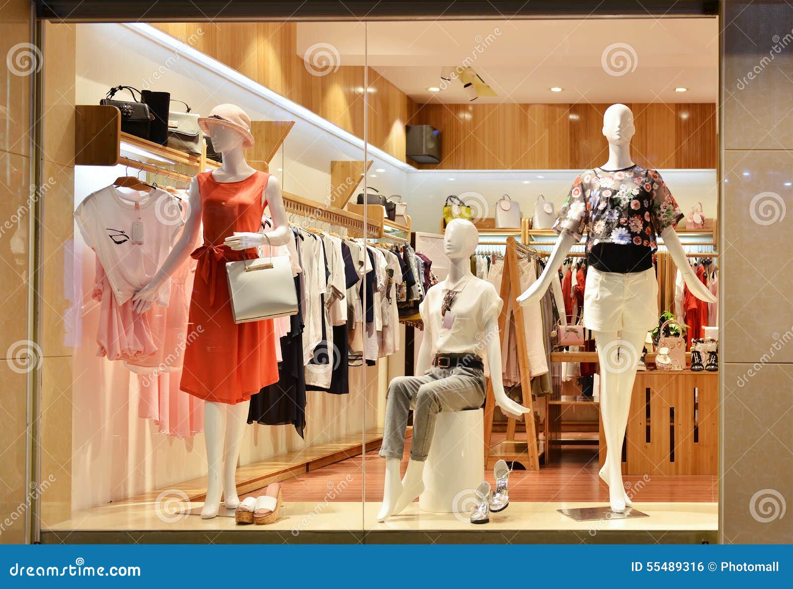 Fashion shop window stock photo. Image of chinese, display - 55489316