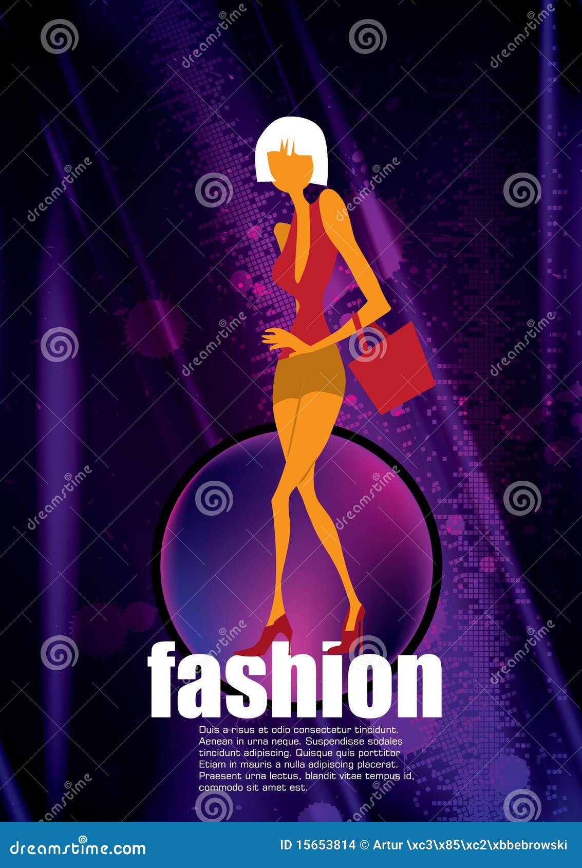 Fashion shopping female stock vector. Illustration of hair - 15653814