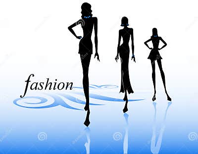 Fashion show silhouettes stock vector. Illustration of girls - 10176910