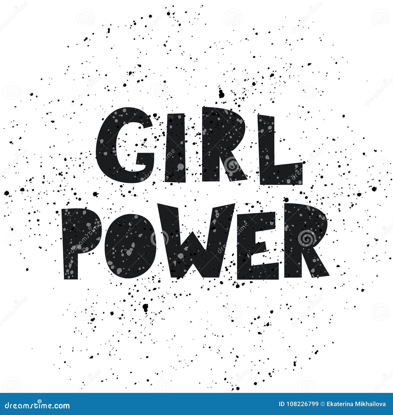 Fashion Slogan Girl Power In Vector For T Shirt Print Poster Card