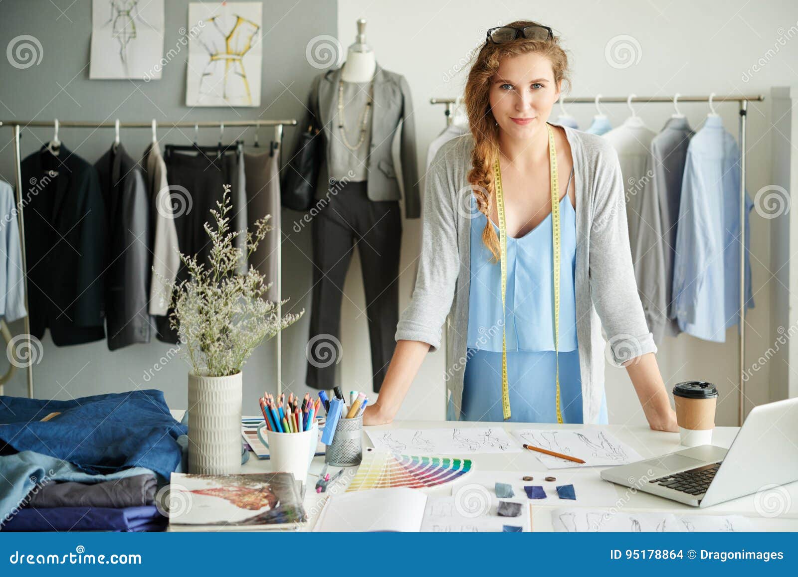 Fashion studio owner stock photo. Image of talent, tailor - 95178864