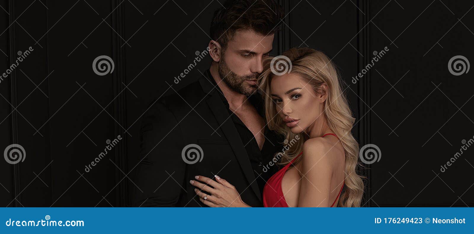 sensual couple posing together