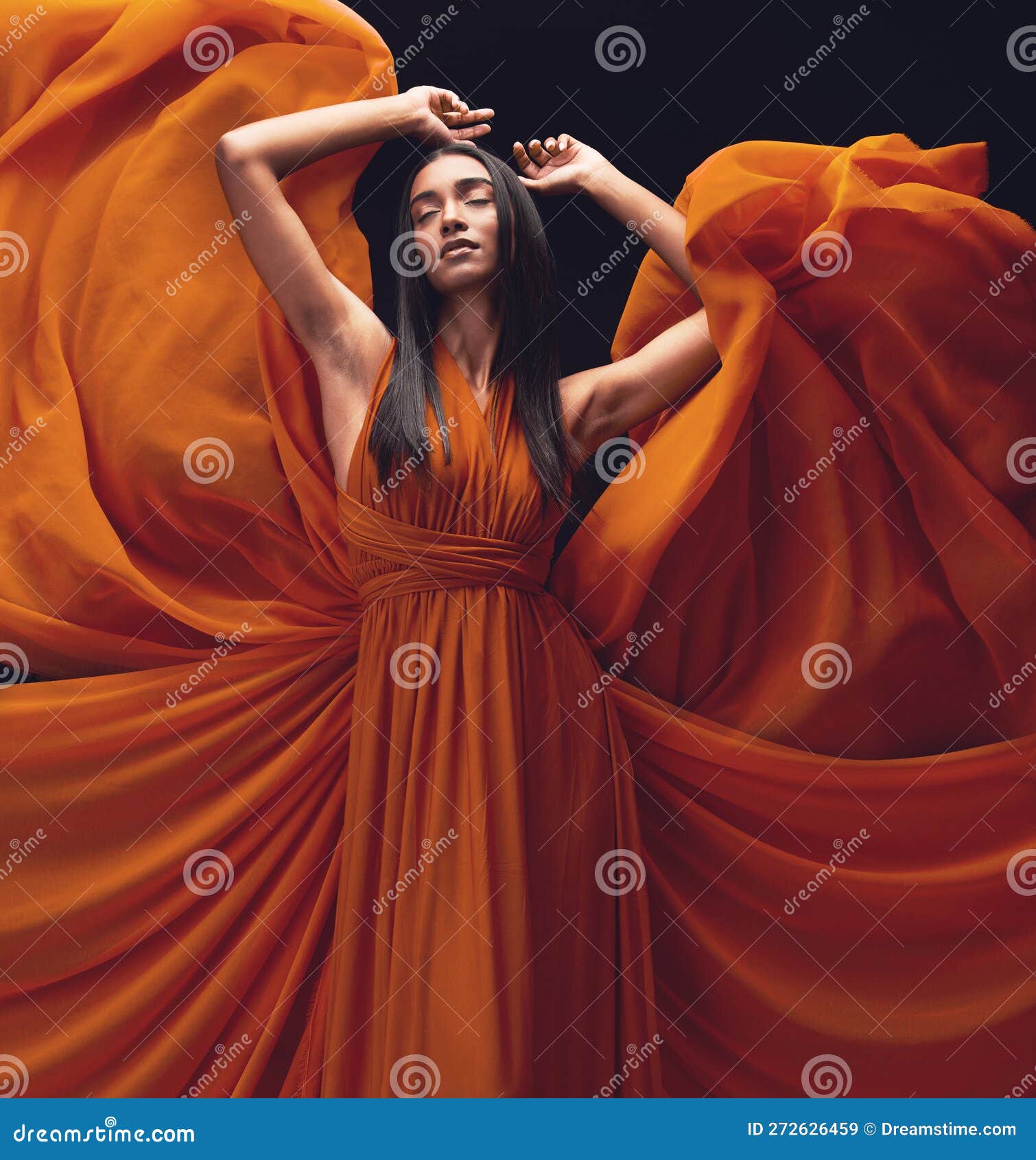 Fashion, Stylish and an Indian Woman in a Classy Dress Isolated on a Black  Background in a Studio. Elegant, Glamour and Stock Image - Image of  isolated, clothes: 272626459