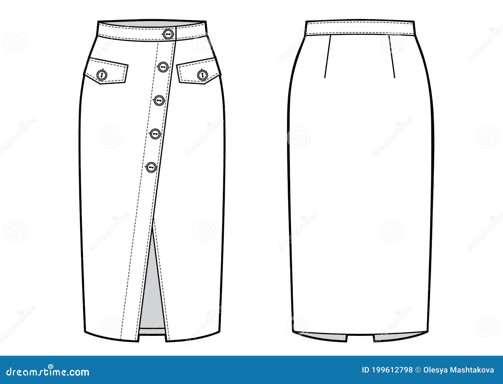 Share 83+ pencil skirt flat sketch latest - in.eteachers
