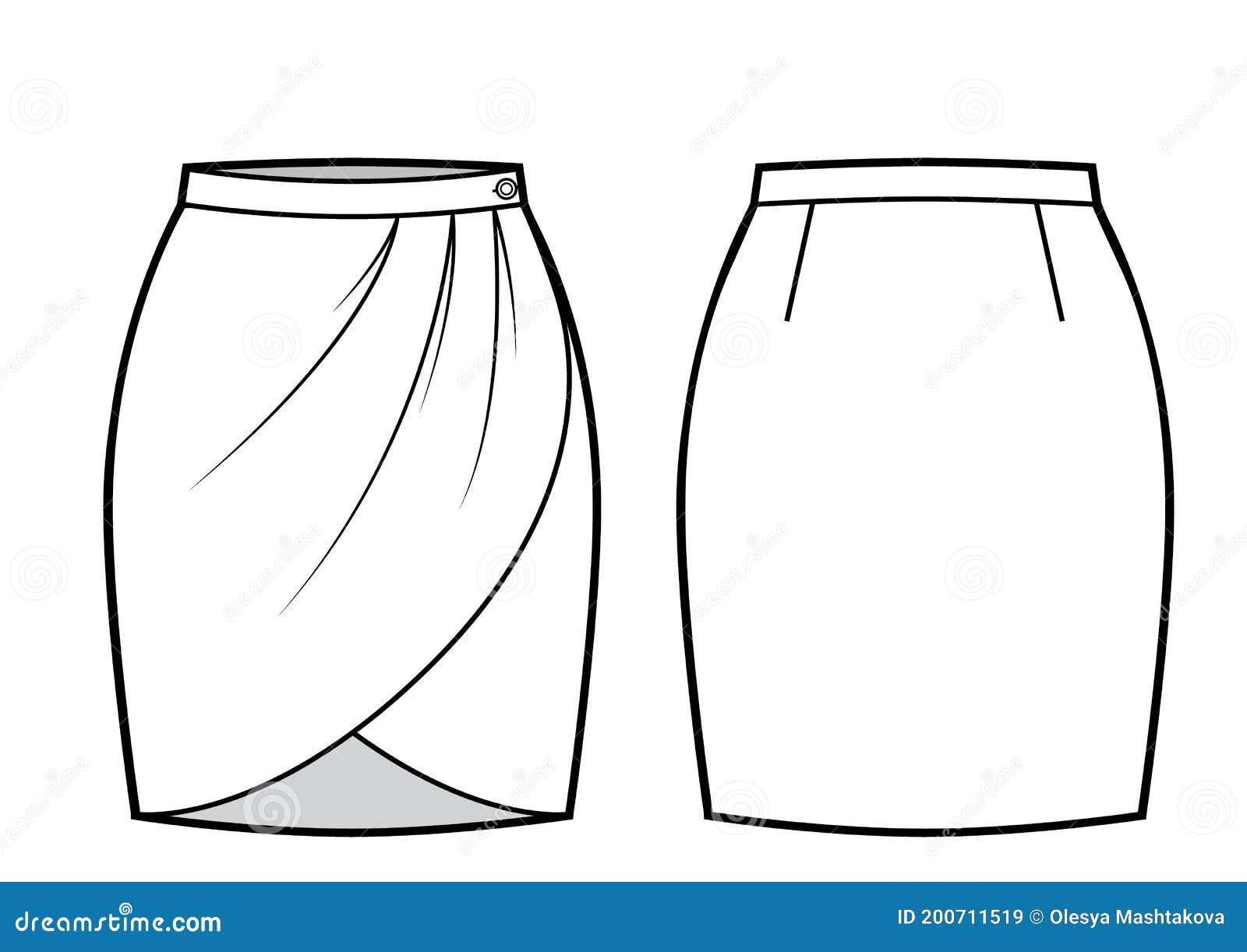 Fashion technical sketch of women shorts with  Stock Illustration  96304710  PIXTA