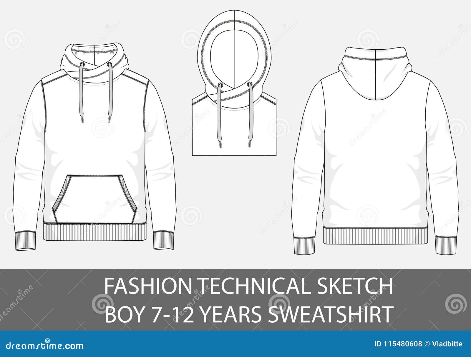 Hoodie Technical Sketch Stock Illustrations  1062 Hoodie Technical Sketch  Stock Illustrations Vectors  Clipart  Dreamstime