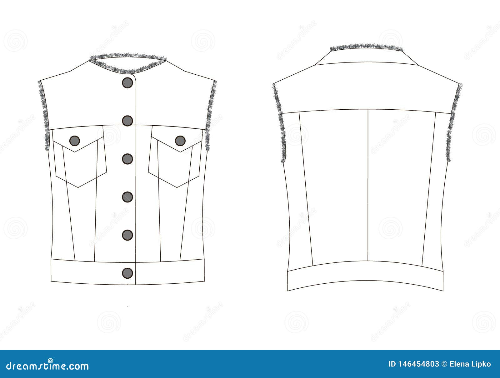 Premium Vector | Suit waistcoat. men's office wear. vector technical sketch.  mockup template.