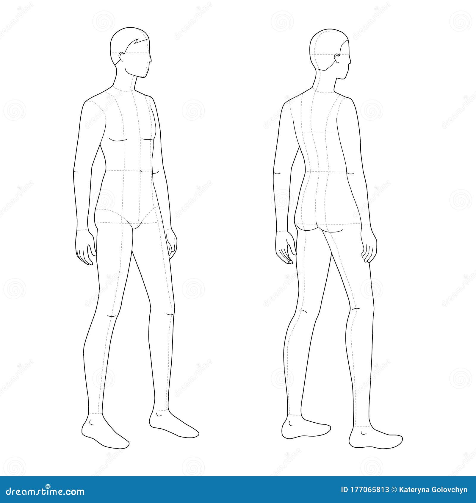 Fashion Template of Standing Men. Stock Vector - Illustration of ...