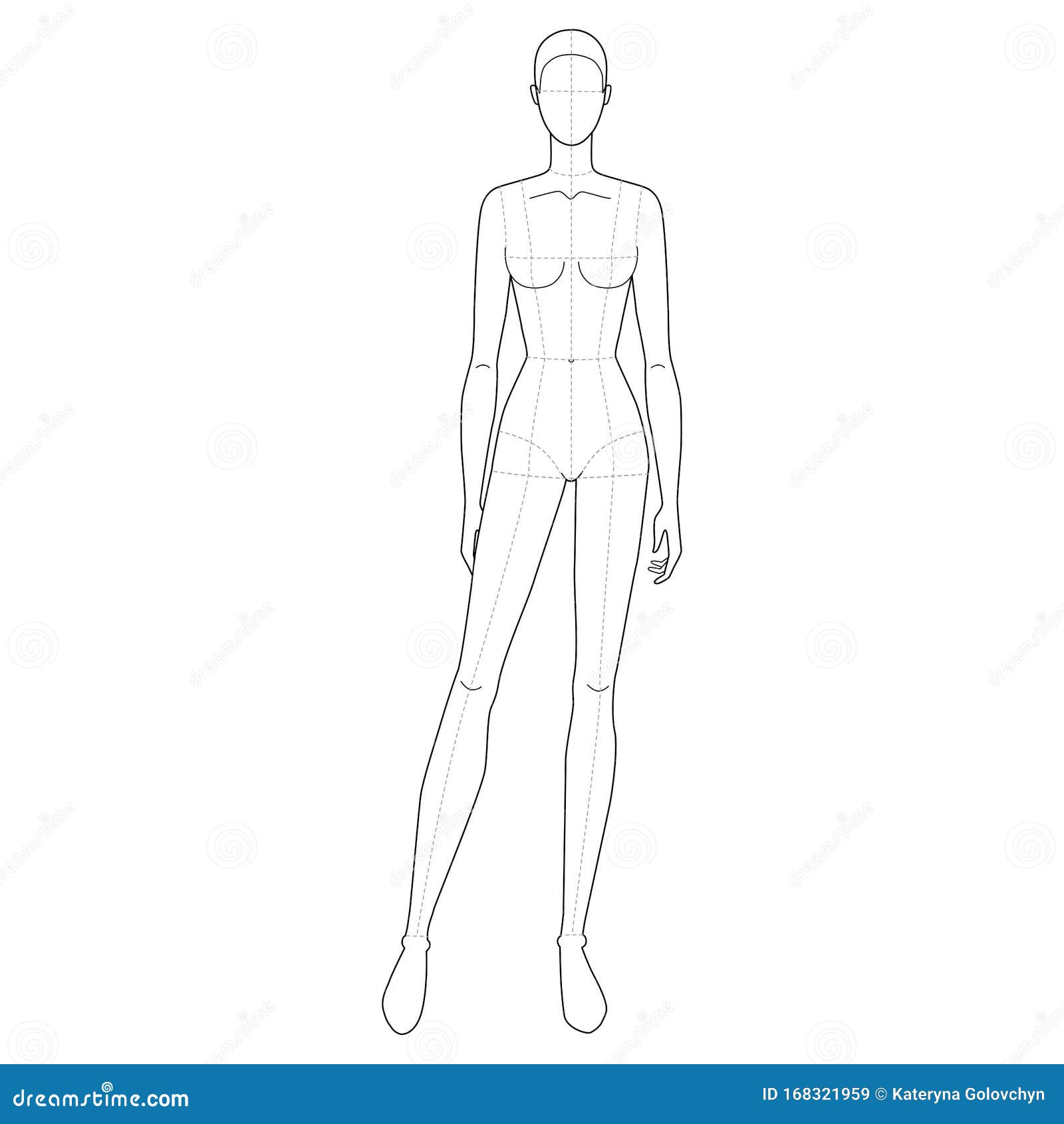 Fashion Template of Standing Women. Stock Vector - Illustration of