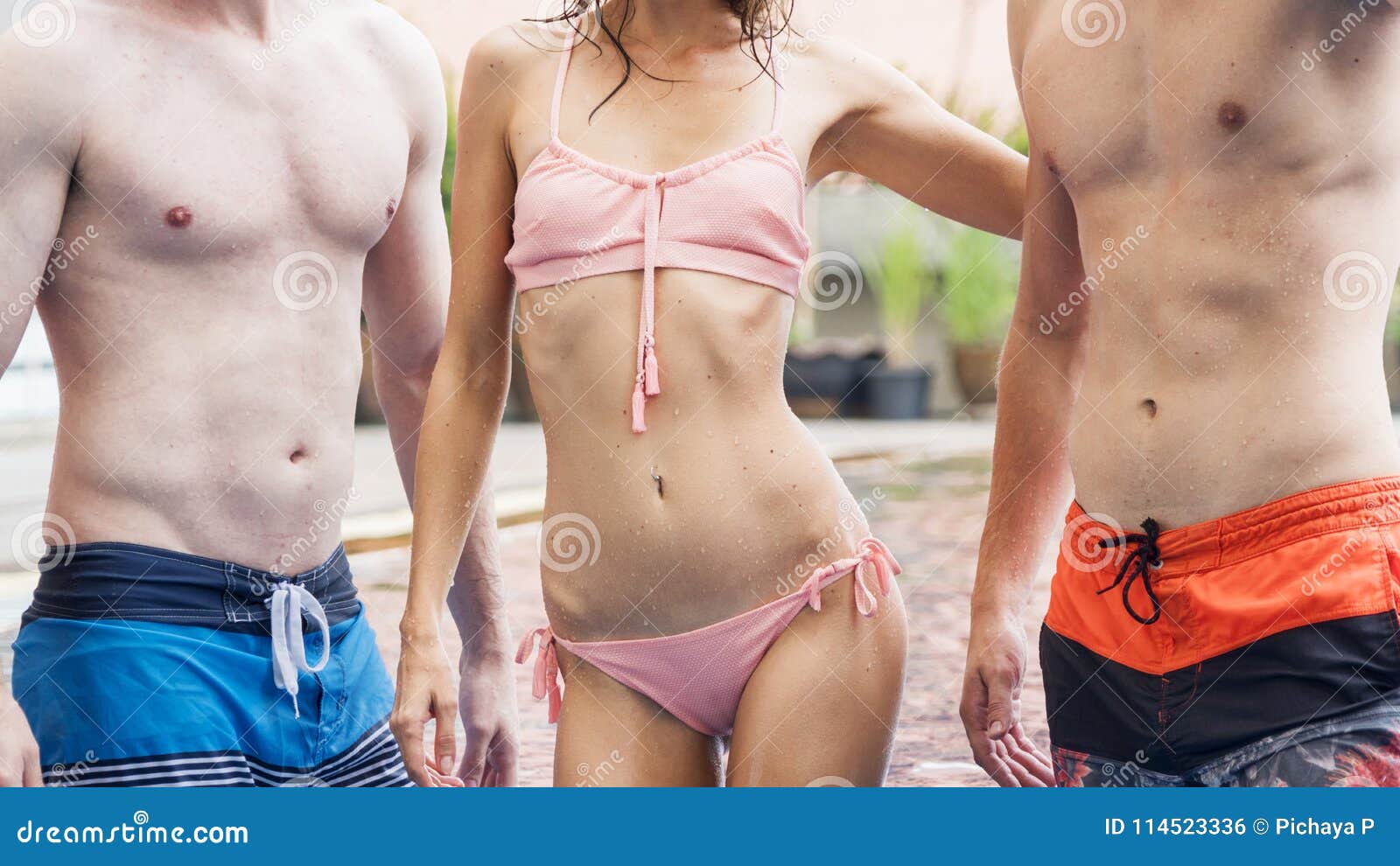 Fashion of Underwear Summer Beach Bikini Slim Women and Musle Me Stock  Photo - Image of party, babe: 114523336