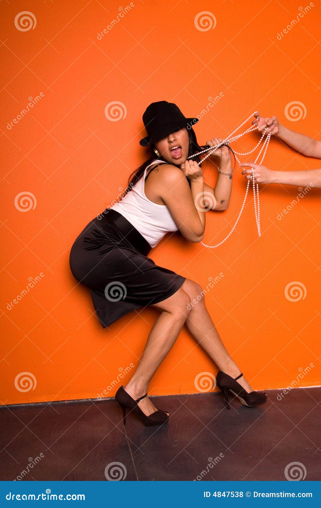 Fashion victim. stock photo. Image of orange, colour, pearl 4847538